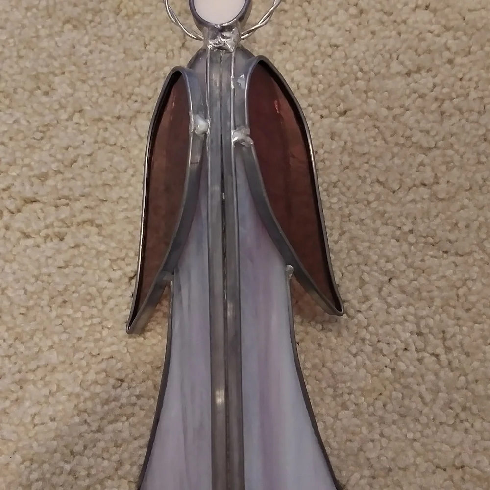 Stain glass Angel & Manger Scene